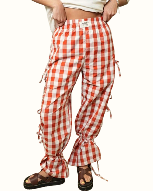 Pant Cuadros - Naranja