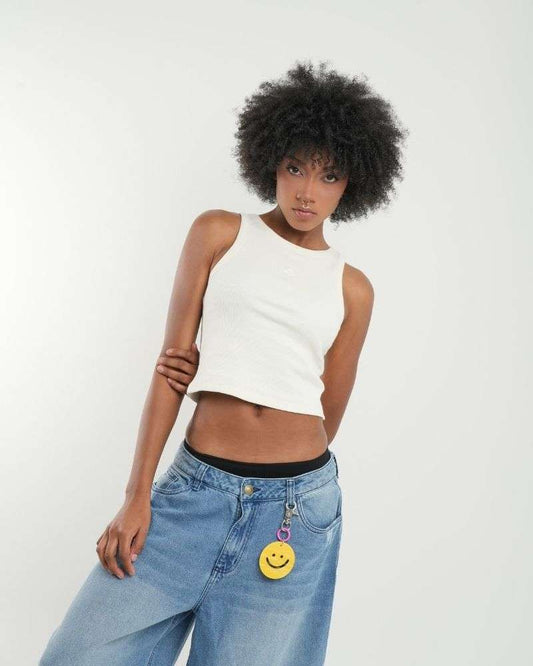 Rib Tank Top - marfil