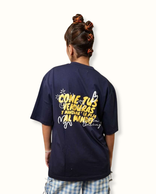 Camiseta "come tus verduras" - Azul Navy