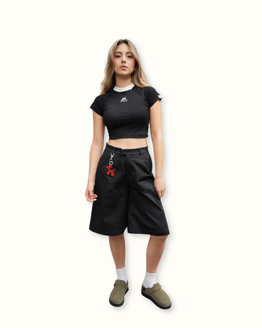 Drill jorts - Negro