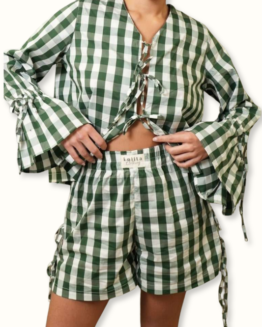 Shorts Cuadros - Verde Pino