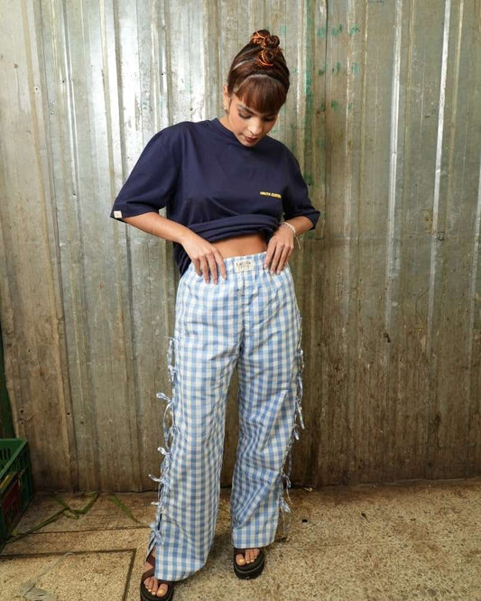 Pant Cuadros - Azul