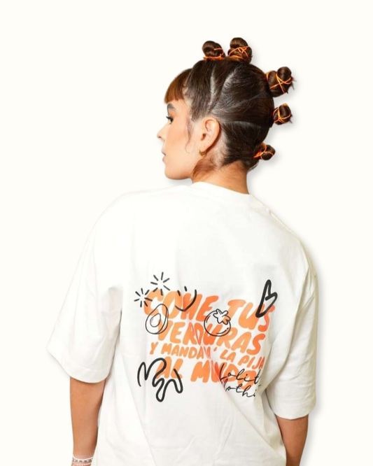 Camiseta "come tus verduras" - Marfil