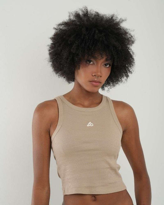 Rib Tank Top - Beige