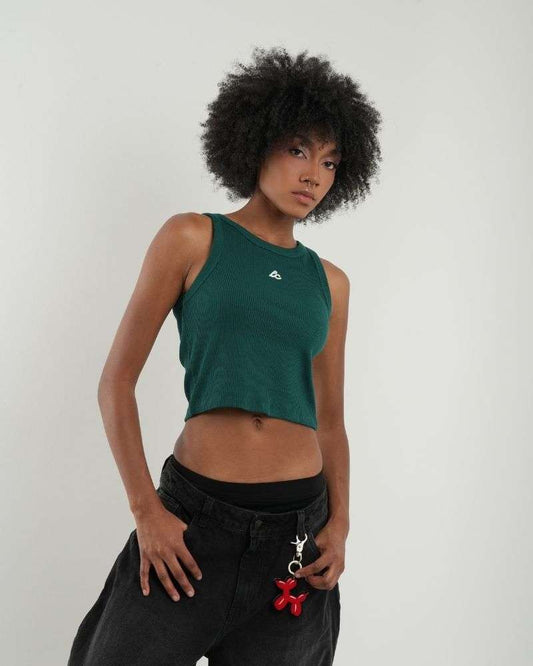 Rib Tank Top - verde pino