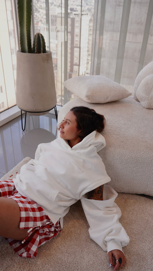 "La capi" Hoodie/chaleco - Marfil