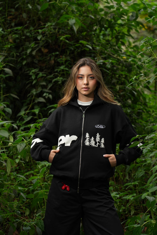 Zipper hoodie - Negro