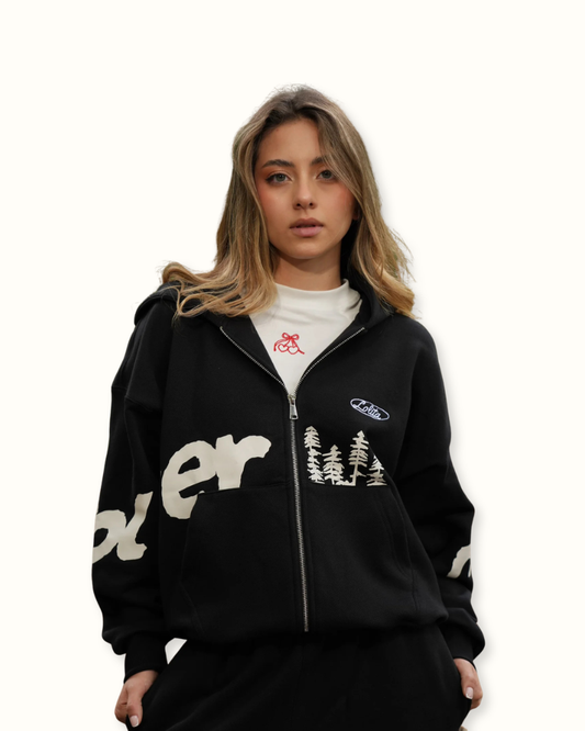 Zipper hoodie - Negro