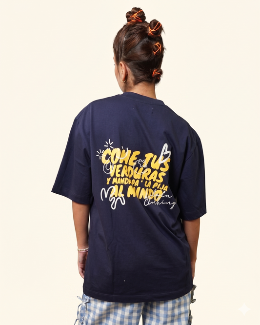 Camiseta "come tus verduras" - Azul Navy